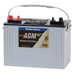 WEST MARINE Marine Batteries Group 27 Dual-Purpose AGM Battery, 92 Amp Hours