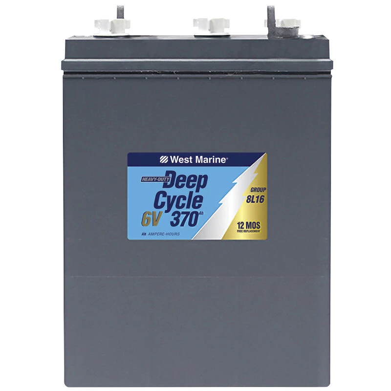 WEST MARINE Marine Batteries 6V Deep Cycle Flooded Marine Battery, 370 Amp Hours, Group 8L16 4 WEST MARINE Marine Batteries 6V Deep Cycle Flooded Marine Battery, 370 Amp Hours, Group 8L16 - Image 2