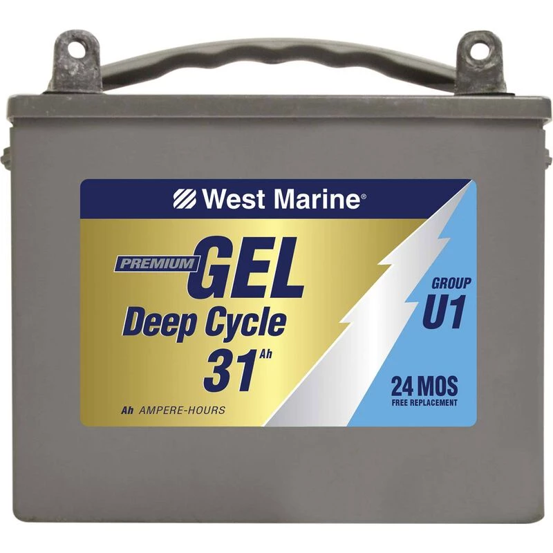 WEST MARINE Marine Batteries Group U-1 Gel Deep Cycle Marine Gel Battery, 31.6 Amp Hours 4 WEST MARINE Marine Batteries Group U-1 Gel Deep Cycle Marine Gel Battery, 31.6 Amp Hours - Image 2