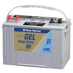 WEST MARINE Marine Batteries Group 27 Deep Cycle Marine Gel Battery, 88 Amp Hours