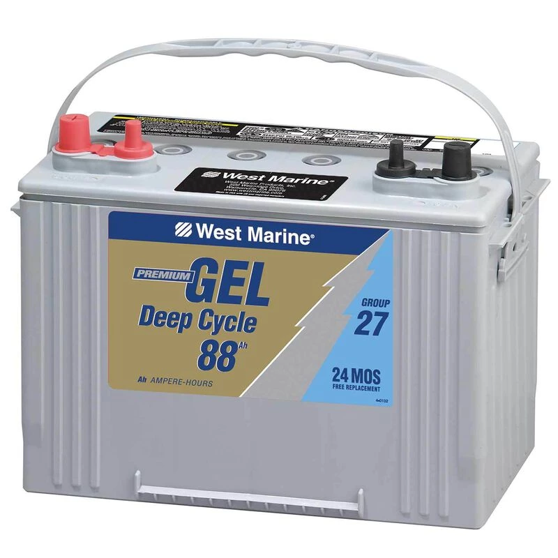 WEST MARINE Marine Batteries Group 27 Deep Cycle Marine Gel Battery, 88 Amp Hours 3 WEST MARINE Marine Batteries Group 27 Deep Cycle Marine Gel Battery, 88 Amp Hours