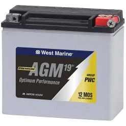 WEST MARINE Marine Batteries Group PWC AGM Battery For Personal Watercraft, 19 Amp Hours