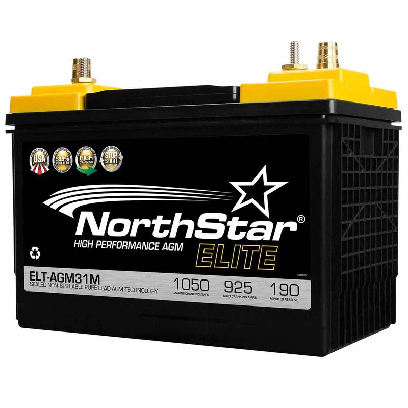 NORTHSTAR BATTERY Marine Batteries Elite High Performance Pure Lead 31M AGM Battery With SAE/Threaded Terminals 3 NORTHSTAR BATTERY Marine Batteries Elite High Performance Pure Lead 31M AGM Battery With SAE/Threaded Terminals