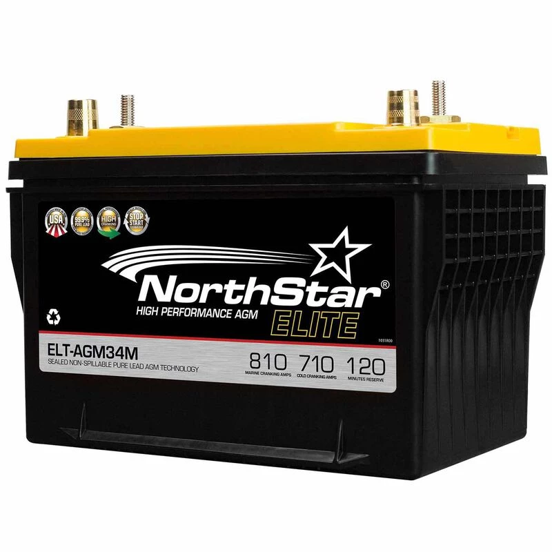 NORTHSTAR BATTERY Marine Batteries Elite High Performance Pure Lead 34M AGM Battery With SAE/Threaded Terminals 3 NORTHSTAR BATTERY Marine Batteries Elite High Performance Pure Lead 34M AGM Battery With SAE/Threaded Terminals