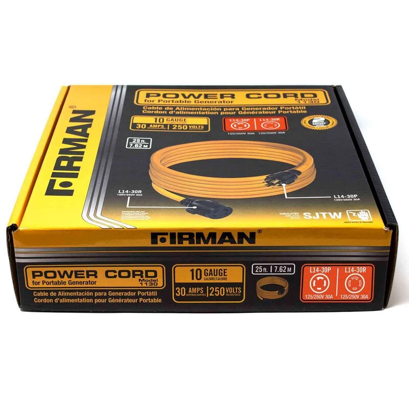 FIRMAN POWER EQUIPMENT Marine Battery Chargers 25' Power Cord For Portable Generator, Model 1130 4 FIRMAN POWER EQUIPMENT Marine Battery Chargers 25' Power Cord For Portable Generator, Model 1130 - Image 2