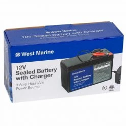 WEST MARINE Marine Batteries Universal 12V Battery & Charger Kit