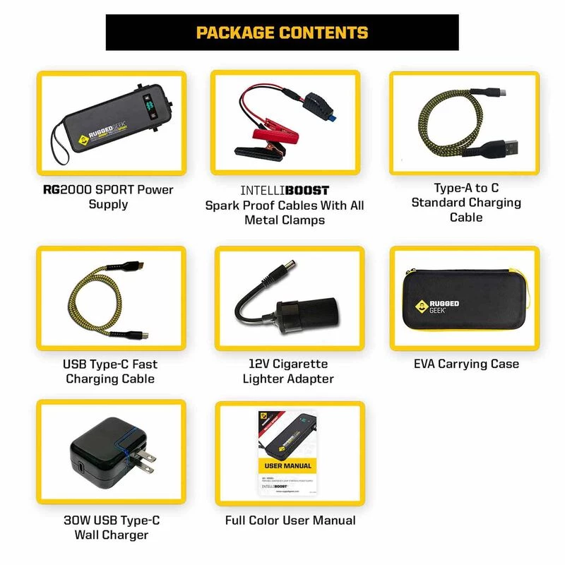 RUGGED GEEK Marine Batteries RG2000 Sport Battery Jump Starter 4 RUGGED GEEK Marine Batteries RG2000 Sport Battery Jump Starter - Image 2