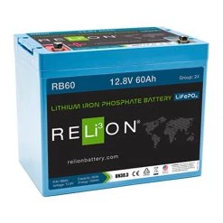 RELION Marine Batteries Group 24 RB60 Lithium Deep Cycle Battery, 12V, 60Ah