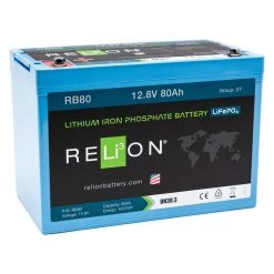 RELION Marine Batteries RB80 Lithium Deep Cycle Battery, 12V, 80Ah