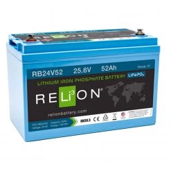 RELION Marine Batteries Group 31 RB24V52 Lithium Deep Cycle Battery, 24V, 52Ah