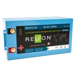 RELION Marine Batteries RB24V100 Lithium Deep Cycle Battery, 24V, 100Ah