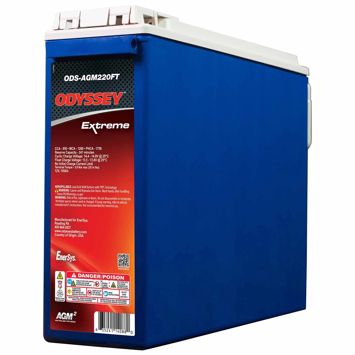 ODYSSEY Marine Batteries Extreme AGM Battery, 105 Amp Hours 3 ODYSSEY Marine Batteries Extreme AGM Battery, 105 Amp Hours