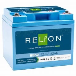 RELION Marine Batteries RB52 Lithium Deep Cycle Battery, 12.8V, 52Ah