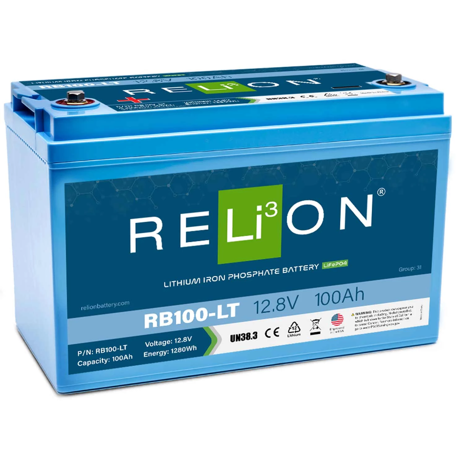 RELION Marine Batteries RB100-LT Lithium Deep Cycle Battery, 12V, 100Ah 3 RELION Marine Batteries RB100-LT Lithium Deep Cycle Battery, 12V, 100Ah