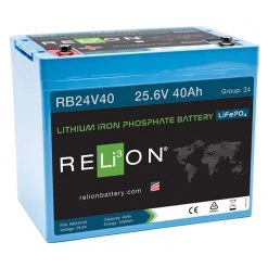 RELION Marine Batteries RB24V40 Lithium Battery, 25.6V, 40Ah